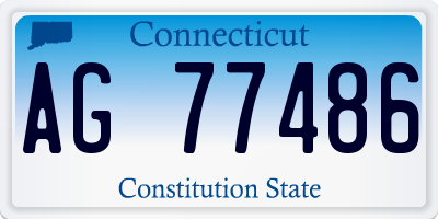 CT license plate AG77486