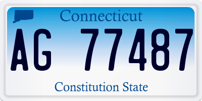 CT license plate AG77487