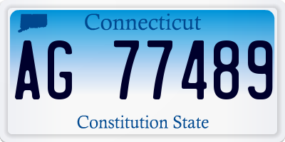 CT license plate AG77489