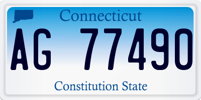 CT license plate AG77490