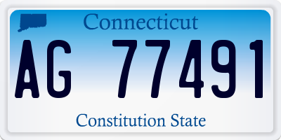CT license plate AG77491