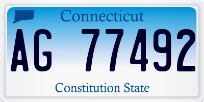 CT license plate AG77492