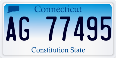 CT license plate AG77495