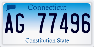 CT license plate AG77496