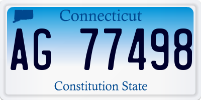 CT license plate AG77498
