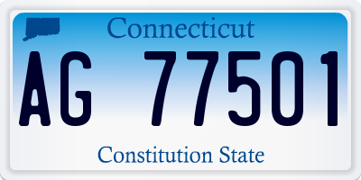 CT license plate AG77501
