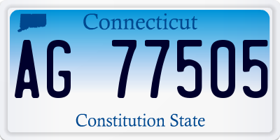 CT license plate AG77505