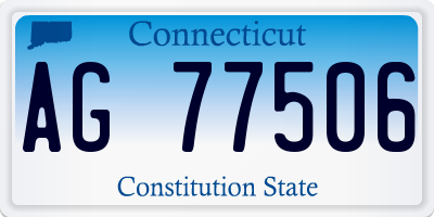 CT license plate AG77506