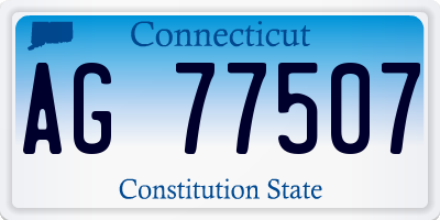 CT license plate AG77507