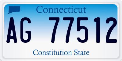 CT license plate AG77512
