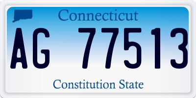 CT license plate AG77513