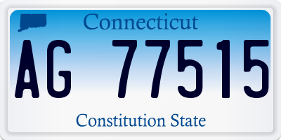 CT license plate AG77515