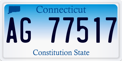 CT license plate AG77517