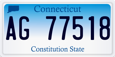 CT license plate AG77518