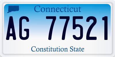 CT license plate AG77521