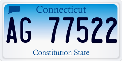 CT license plate AG77522