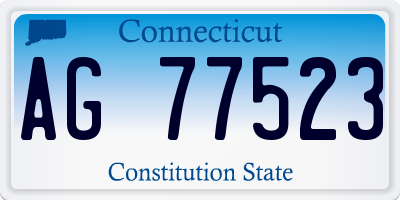 CT license plate AG77523