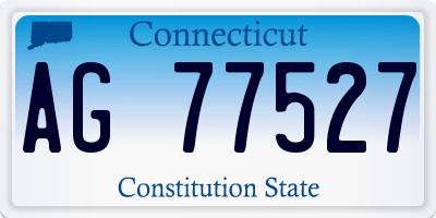 CT license plate AG77527