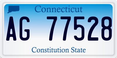 CT license plate AG77528
