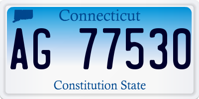 CT license plate AG77530