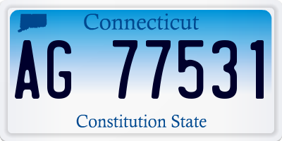 CT license plate AG77531