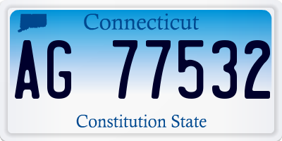 CT license plate AG77532