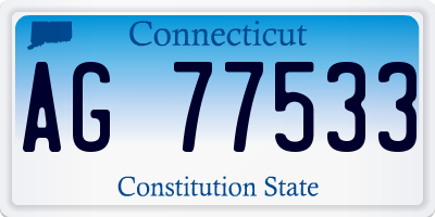 CT license plate AG77533