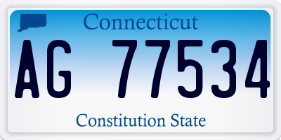 CT license plate AG77534
