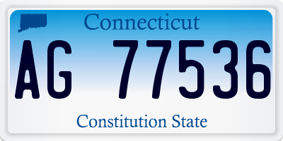 CT license plate AG77536