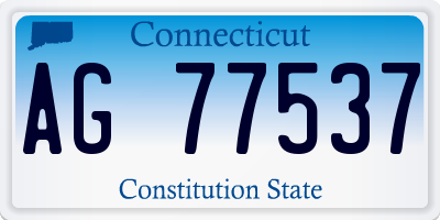 CT license plate AG77537