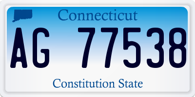 CT license plate AG77538