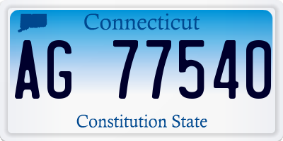 CT license plate AG77540