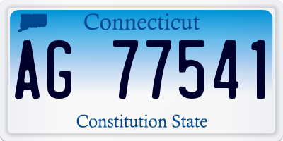 CT license plate AG77541