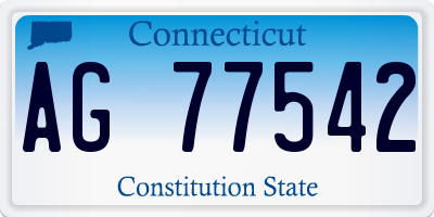 CT license plate AG77542