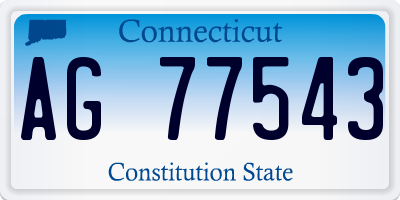 CT license plate AG77543