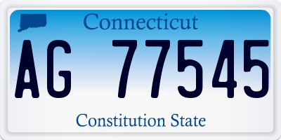 CT license plate AG77545