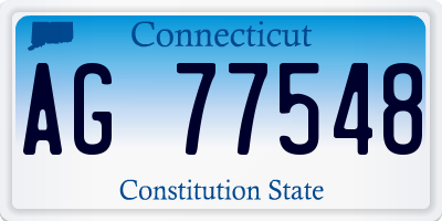 CT license plate AG77548