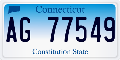 CT license plate AG77549