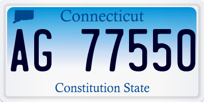 CT license plate AG77550