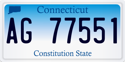 CT license plate AG77551