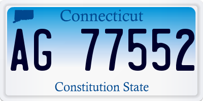 CT license plate AG77552