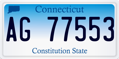 CT license plate AG77553