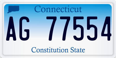 CT license plate AG77554