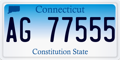 CT license plate AG77555