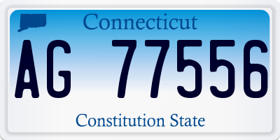CT license plate AG77556