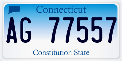 CT license plate AG77557