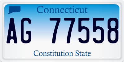 CT license plate AG77558