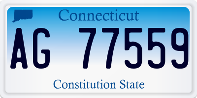 CT license plate AG77559