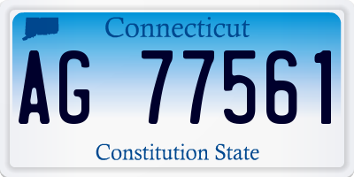 CT license plate AG77561