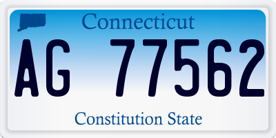CT license plate AG77562
